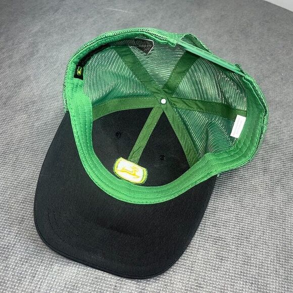 John Deere Tractors Hat Cap Black Green Adult Mesh Snapback Farm Agriculture - Picture 13 of 13